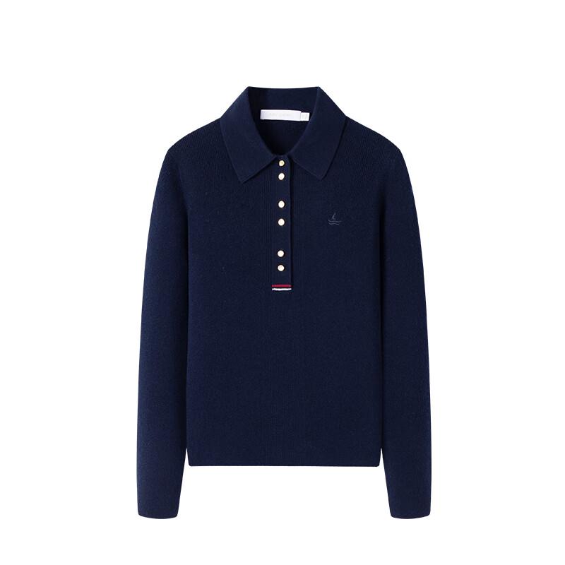 Navigare Women's Lapel Wool Knit Sweater