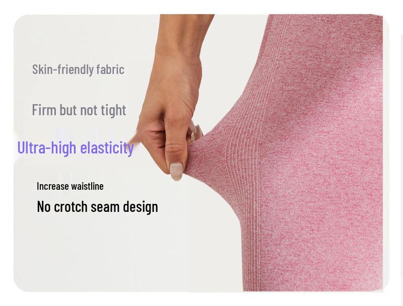 Peach Breathable Elastic Tight-Fit Yoga & Running Fitness Pants Set
