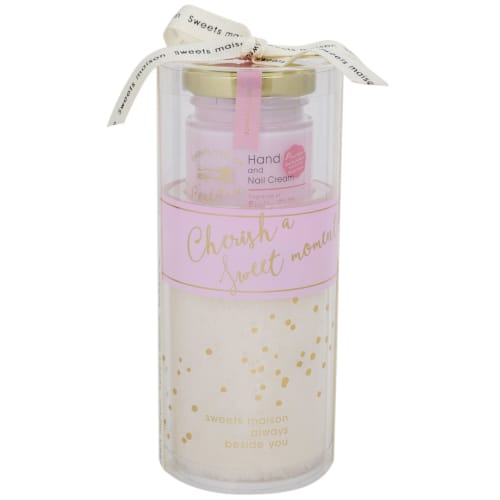 

Sweets Maison Hand Cream Gift Set with Hand Towel in Fruity Chiffon, a perfect birthday gift for women.
