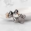 Fashion Jewelry Shiny Rhinestone Cute Double Cats Kitten Crown Brooch Pin Gift