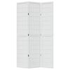 Vidaxl Room Divider, 3-Panel, White, Solid Paulownia Wood