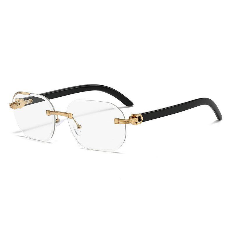2026 Classic Vintage Rimless Gold PC UV400 Sunglasses Women Men Fashion Luxury