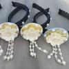 Flower Korean Headband Pearl Stage Dance Hair Hoop Retro Hanbok Hairband  Performance