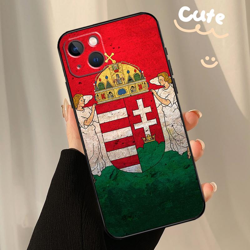 Hungary Flag Case For iPhone 13 12 11 14 15 16 Pro Max XR XS X Plus 12 13 Mini Bumper Cover Capa