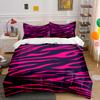 Pink and Black Zebra Print Bedding Set Bedding Set (1 Duvet Cover, 2 Pillowcases, Duvet Not Included)
