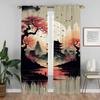 Rideaux de salon modernes de style japonais pour rideau de fenêtre d'appareil photo rideaux d'intérieur de maison 2 pièces décoration d'Halloween cloison