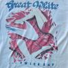 Bavlněné bílé unisexové tričko Great White Band Twice Shy Tour