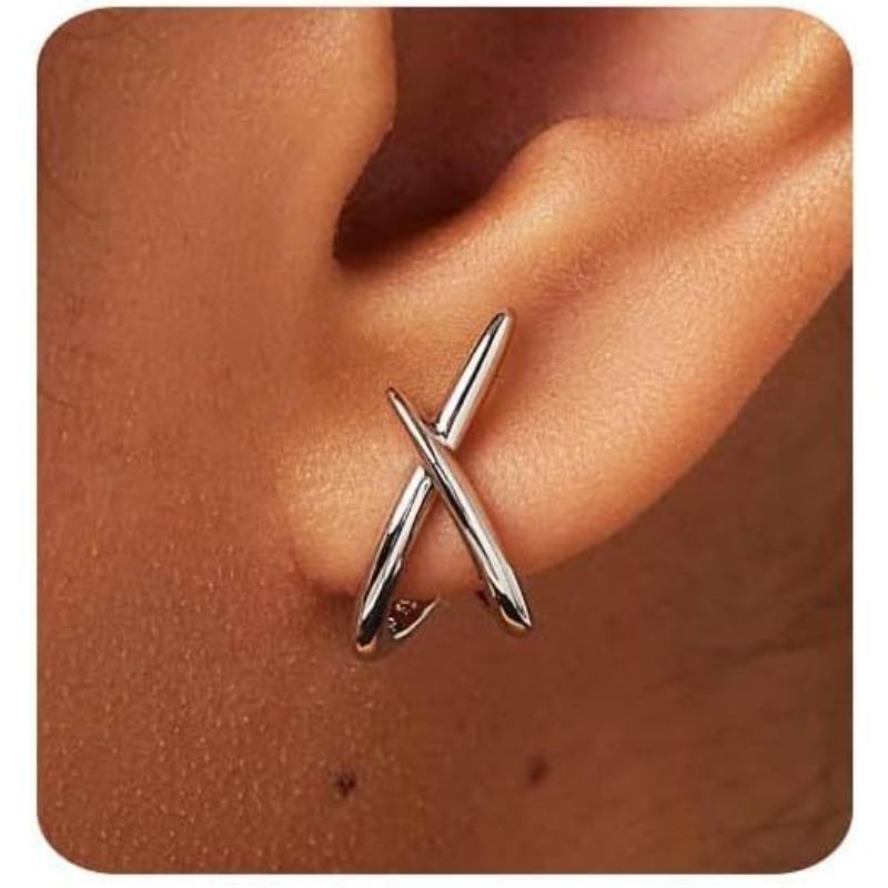

Fashion Stone Gold Earrings - Versatile Cross Ear Pendants for Women - New Cube Design Silver 1
