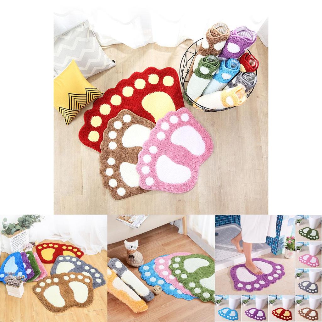 Absorbent Foot Nonslip Shape Bath Bathroom Bedroom Floor Shower Soft Mat Rug