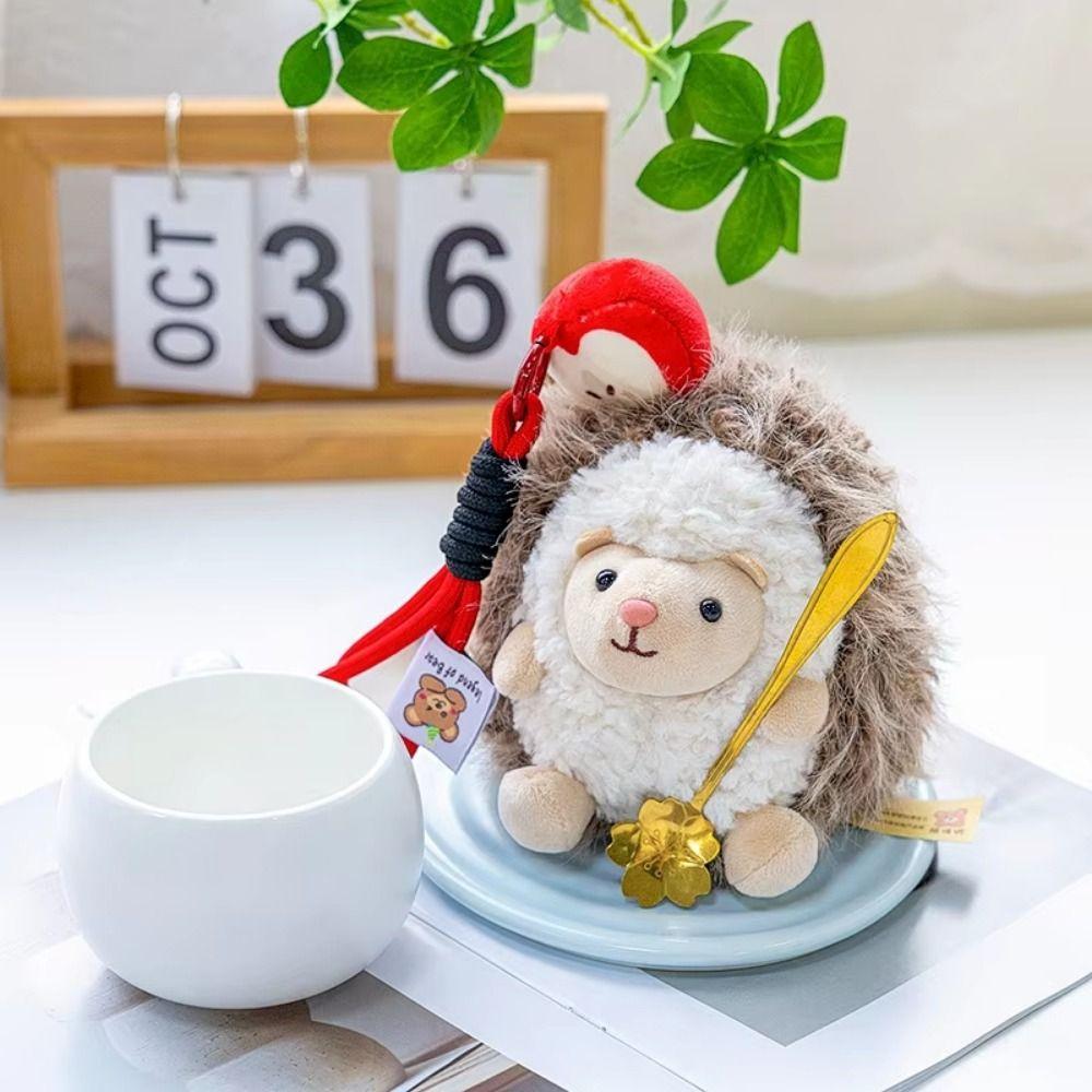 Stuffed Doll Little Hedgehog Keychain Mini Hedgehog Cute Hedgehog Plush Keyring Woman