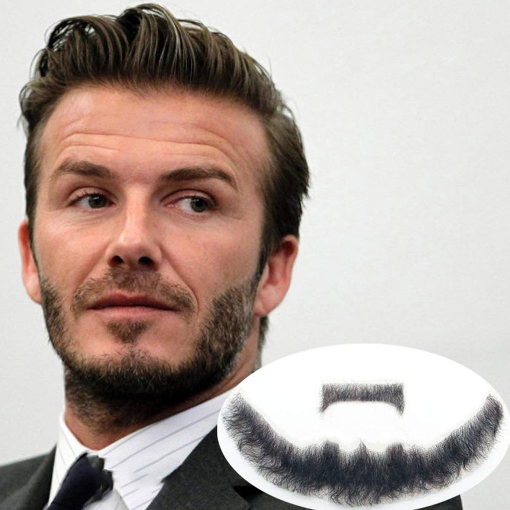 Dreambeauty Handmade Real Human Hair Wig for Men, 100% Human Hair, False Moustache, Beard, Realistic Beard, Handmade for Cosplay and Dance (07)