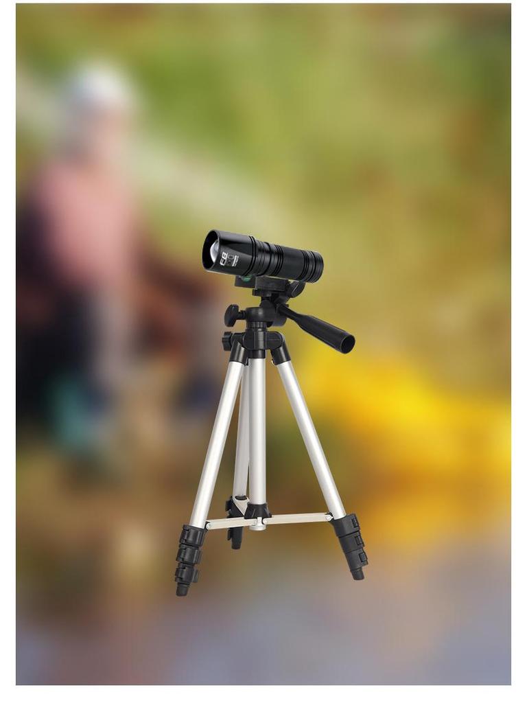 3110 Aluminum Alloy Silver Tripod for Mobile Phone Live Broadcasting, Fishing, and Thermometer Setup