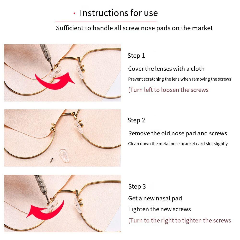 Sklisikre presisjonsskruesett Silikon Briller Reparasjonsverktøy Briller Repareringssett Solbriller