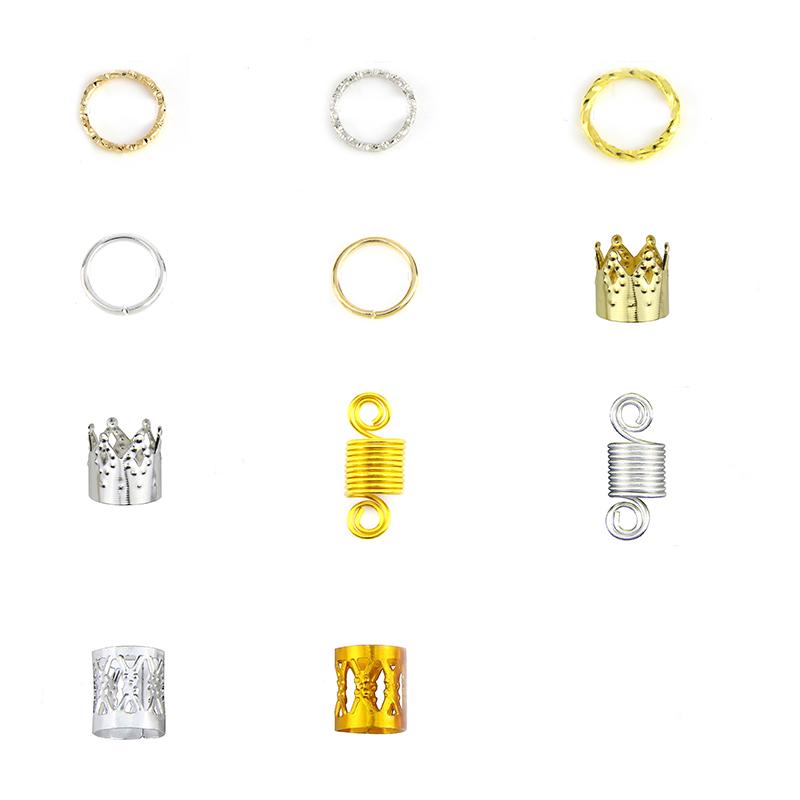 100Pcs/Set Hair Braid Dreadlock Beads Ring Extension Hair Clip Accessories