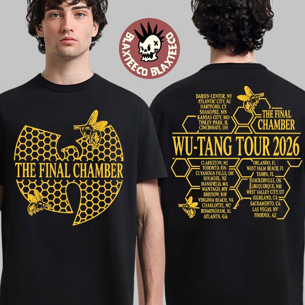 Wu-Tang Clan The Final Chamber Tour 2026 Severní Amerika Merch Tričko včelí plástev