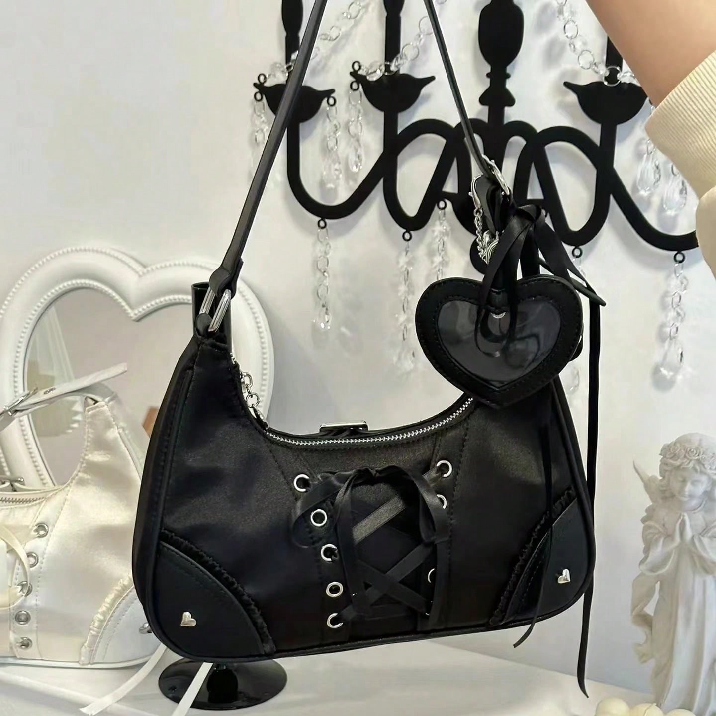 Sac à Bandoulière Mode Sac d'Aisselle Sac Bandoulière Sac pour Femmes Black multicolore