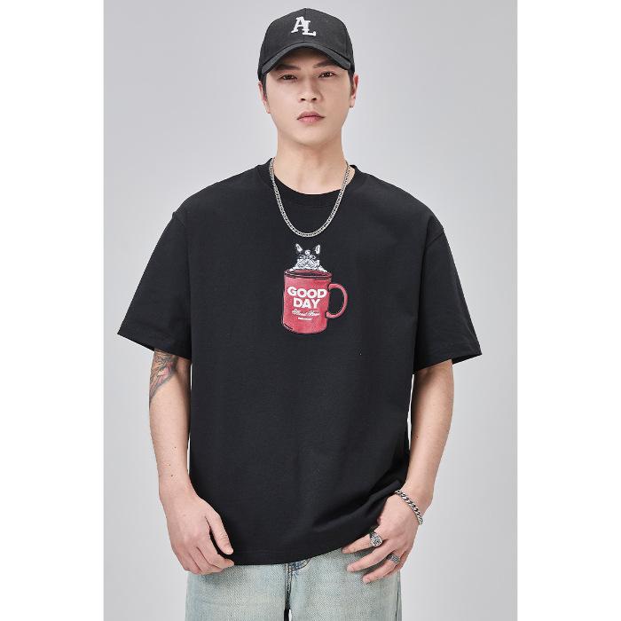 New Summer Short-sleeved T-shirt Men Cartoon Printed Casual Clothes Couple Half-sleeved Shirt