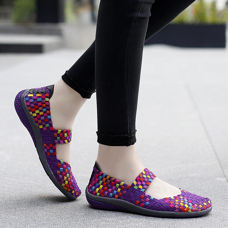 The New Large Size Ladies Woven Shoes Sports Casual Shoes 35-42
