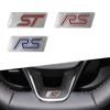 Auto Interior 3D Aluminum RS/ST Emblem Steering Wheel Center Console Sticker For Focus MK2 MK3 Fiesta Kuga Accessories