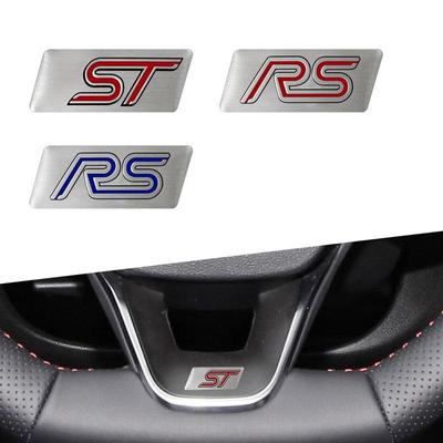 Auto Interior 3D alumínium RS/ST emblémás kormánykerék középkonzol matrica Focus MK2 MK3 Fiesta Kuga tartozékokhoz
