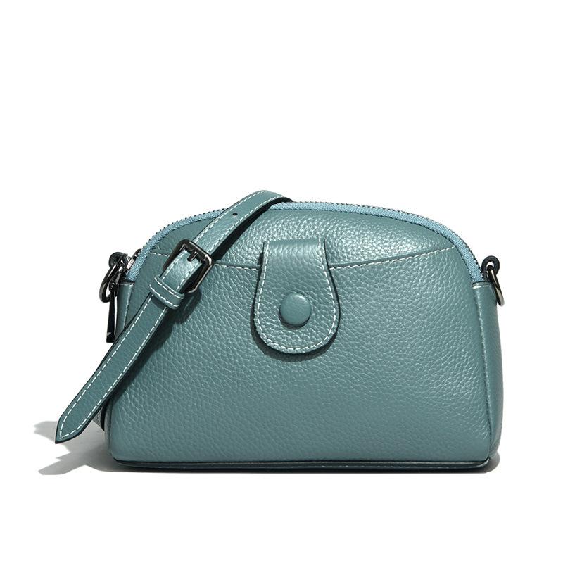 Leather women's bag first layer cowhide small square bag spring new trendy bag Internet celebrity fashion simple shoulder messenger bag