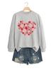 Heart Dog Print Women's Casual Fashion Round Neck Long Sleeve Hoodie for Autumn/Winter