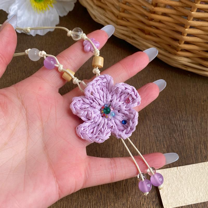 Shallow Summer Island Women's Dopamine Flower Necklace - 2026 Seaside Vacation Beaded Collarbone Chain.