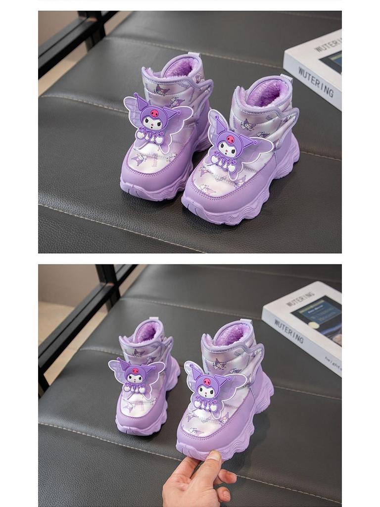 Girls' Fleece-Lined Snow Boots, 2025 Winter Style, Waterproof & Non-Slip, Warm Cotton Shoes for Medium & Large Kids