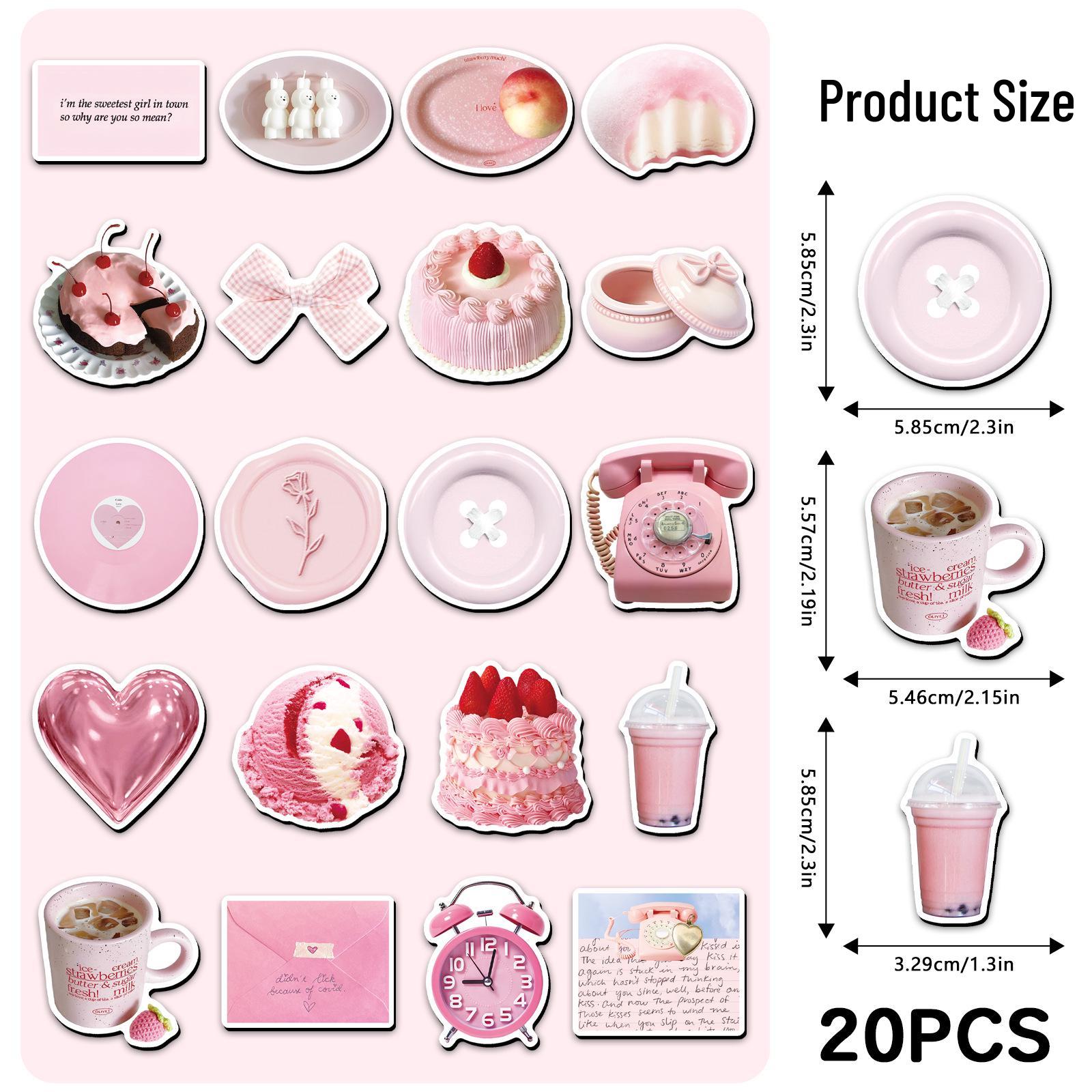 20 Soft Pink Magnetic Refrigerator Magnets - Sweet DIY Decorative Stickers