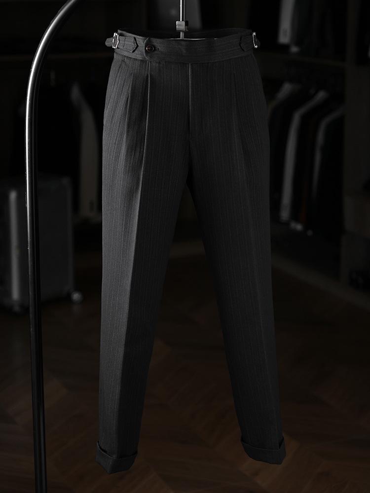 Neapel Retro Herren Businesshose - Bügelfrei Casual mit Paris-Schnalle