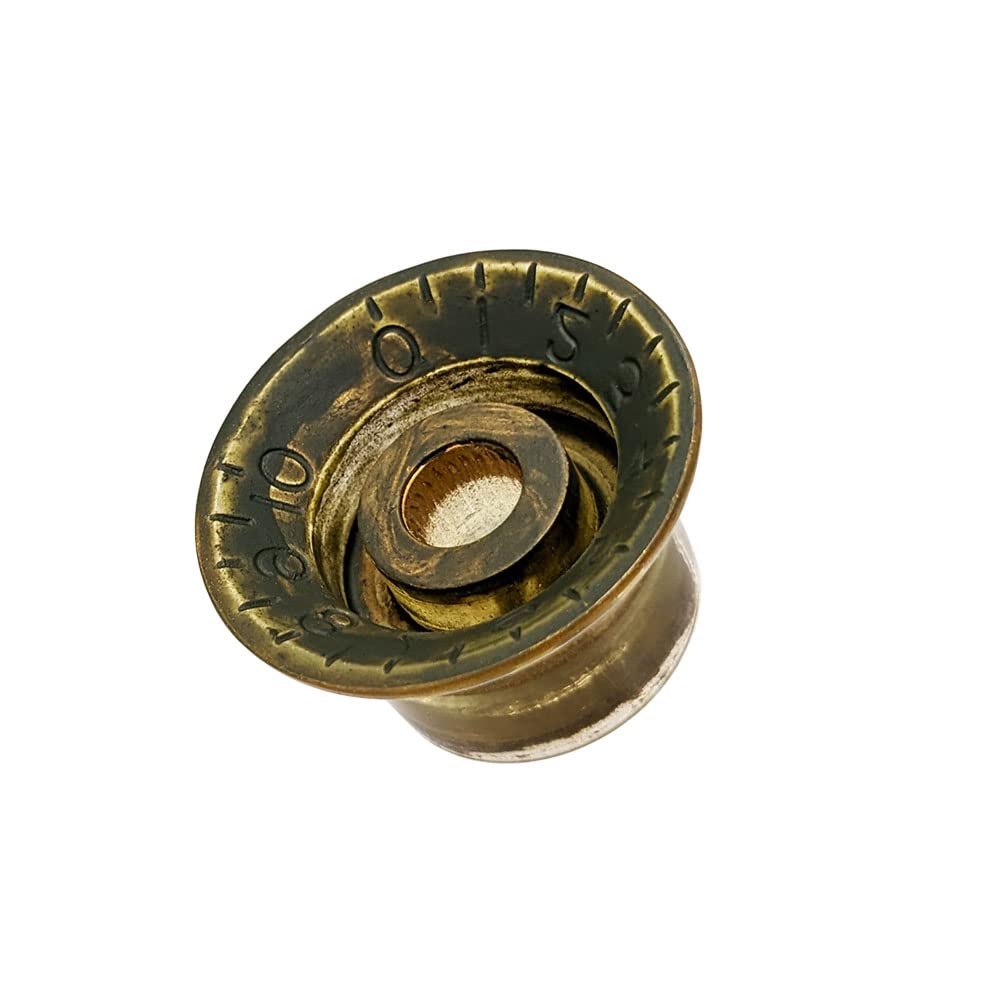 YJB PARTS Reflector Knobs (Embossed Letters) 4-Piece Set, Made in Japan (Relic Gold/Silver Plated)