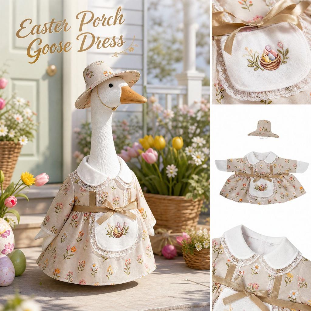 Easter Porch with Floral Skirt, 23 Inch Statue for Outdoor Yard Decor