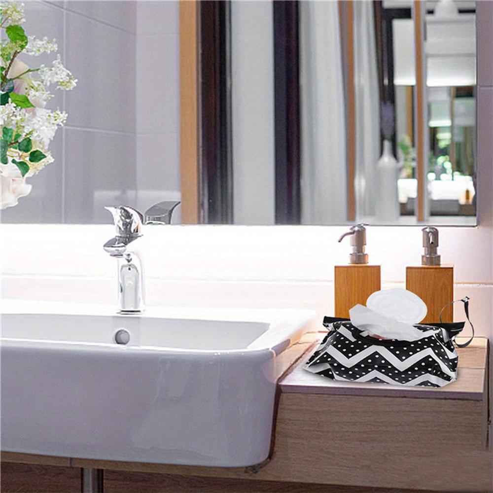 Portable Refillable Travel Wet Wipe Dispenser with Lid Bathroom Tissue Holder Portable Tissue Holder, Refillable, Wet Wipe Bag