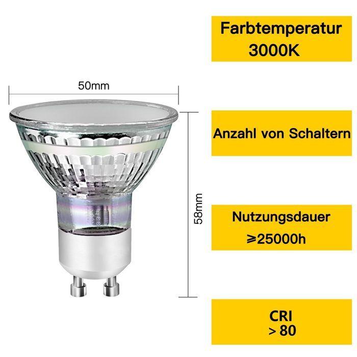 Ampoules LED GU10 - NETTLIFE - GU10 4W - 3000K blanc chaud - Remplace 40W - Angle 110°