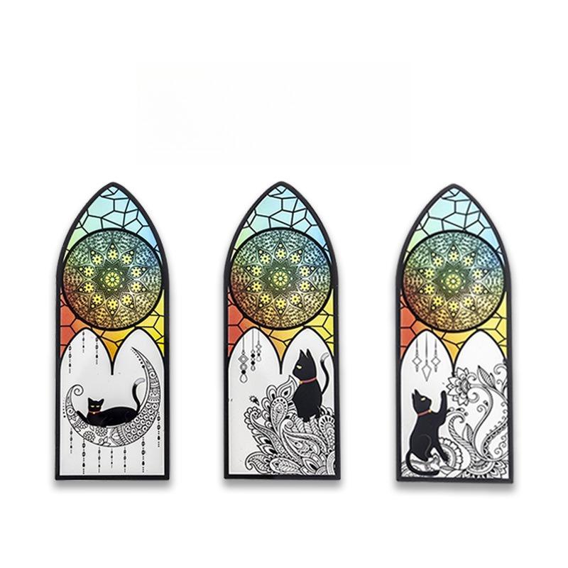 1 Set Heilia Daily Black Cat Bookmark PET Material Literary Style for Journaling Planner Book Clip Decal High Aesthetic