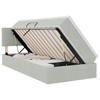 LED-Stauraumbett mit Matratze Hellgrau 90 x 200 cm Samt