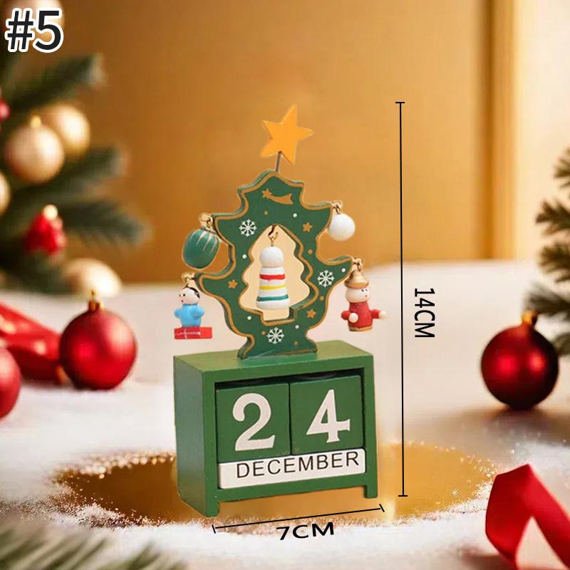 Wooden Christmas Tree Calendar Christmas Party Children's Gift Countdown Christmas Eve Gift Wooden Desktop Calendar Ornament