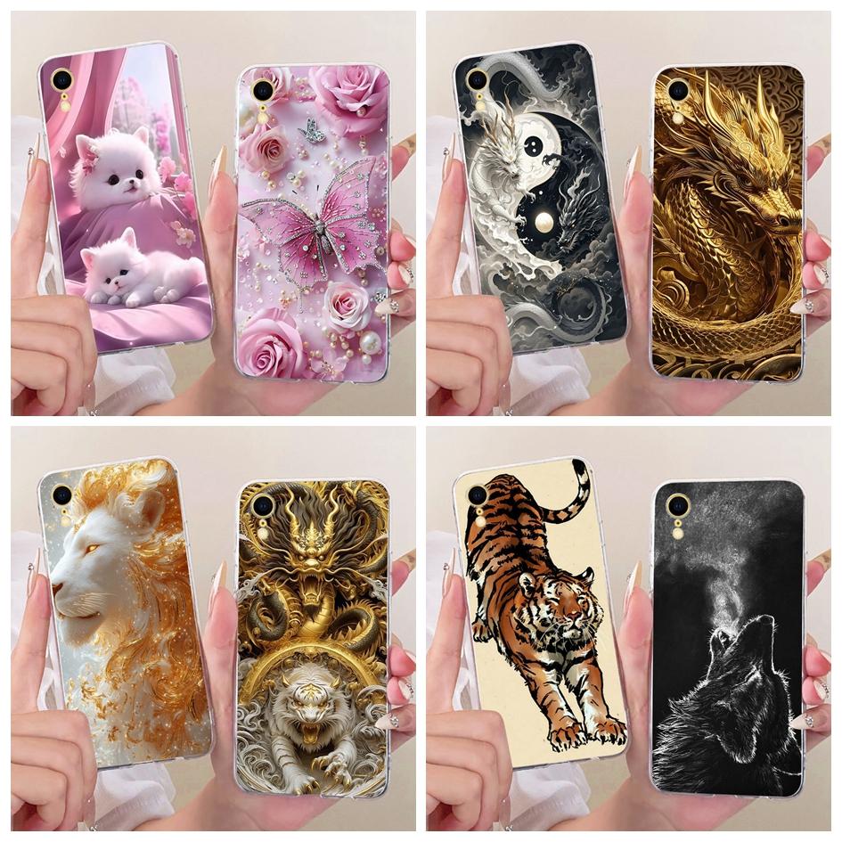 For iPhone XS Max Case Cool Cartoon Dragon Wolf Tiger Pattern Cover Soft Silicone Phone Case For iPhone X XR iPhoneX XSMax Shell