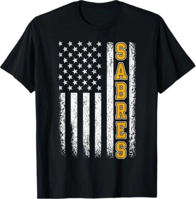 Vintage Sabres USA Flag Classic Gifts for Men Women T-Shirt XL