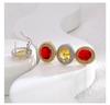 Elegant Retro Color Treasure Zircon Oval Ear Cuffs