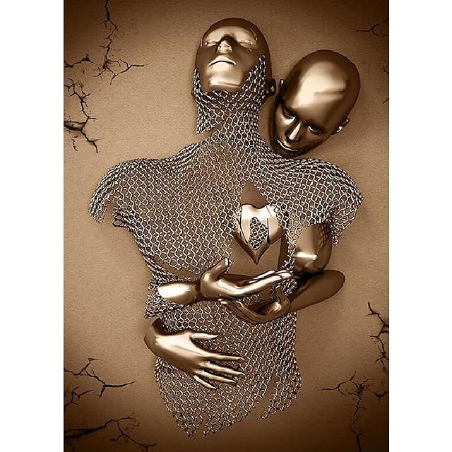 

Абстрактные люди, настенное искусство, холст, любовь, пары, принт, живопись, картина, поцелуи, объятия, любовь, бронзовый блеск, украшение для дома, подарок 30x40cm No Framed