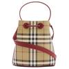 Burberry Classic Check Design Mini Tote Bag Women Handbags Beige Ruby-Red 81162841