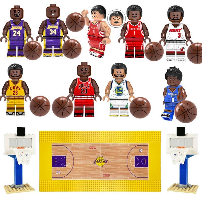 NBA zvaigznes mini būvķieģeļu figūras basketbola