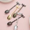 Stirring Spoon Twig Design Dragonfly Coffee Spoon Vintage Zinc Alloy Dessert Spoon Smooth Edges Teaspoon Pudding