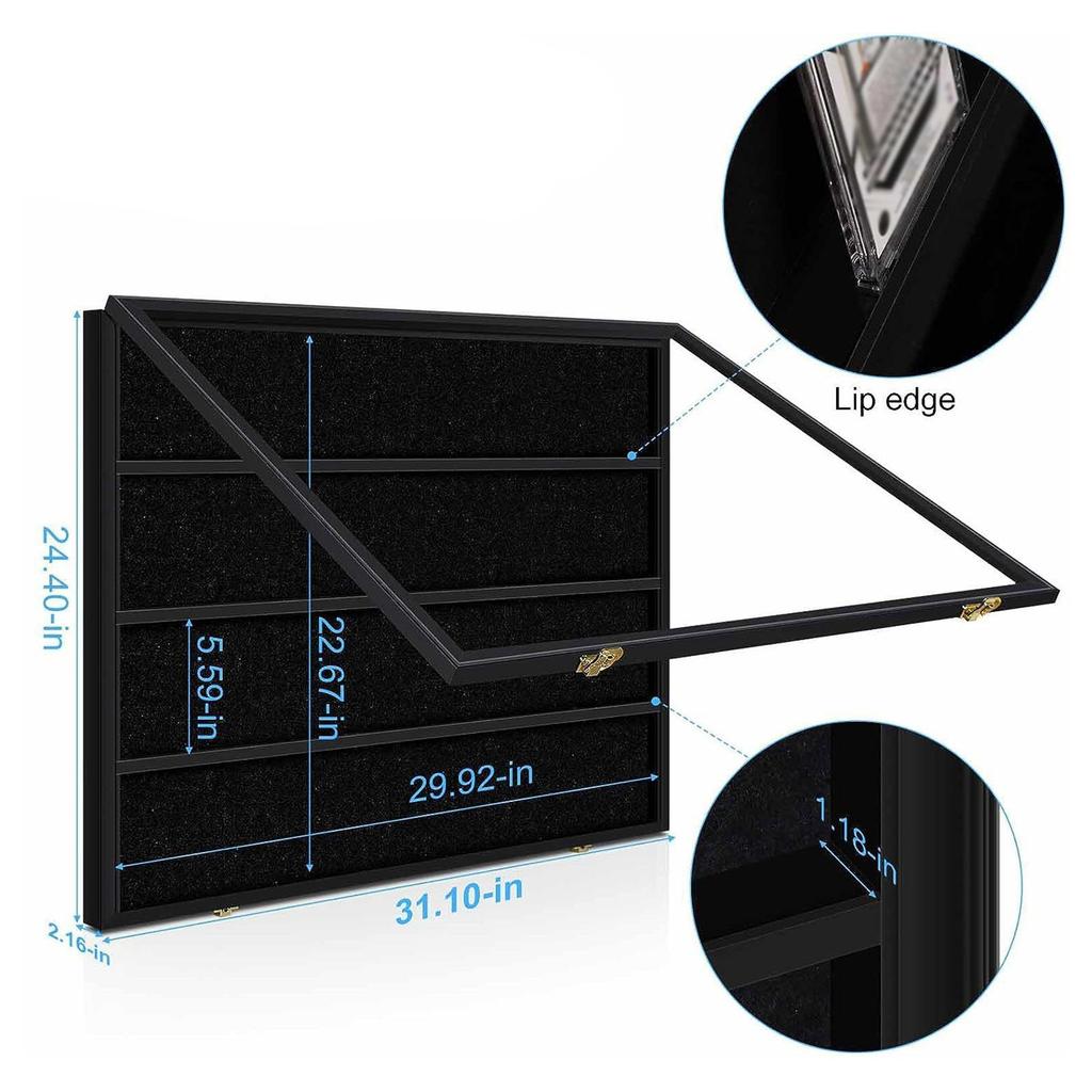 Baseball Card Display Case Clear View Holds Sport Cards Lockable Trading Cards Storage Trading Card Collector Wall Cabinet