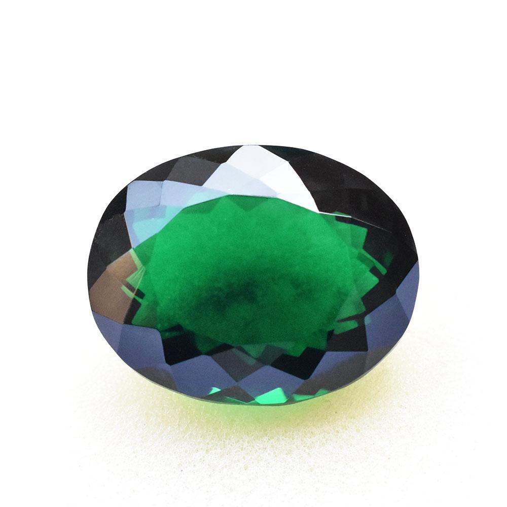 95Ct Big Oval Shape LAB-CREATED Green Emerald Loose Gemstone