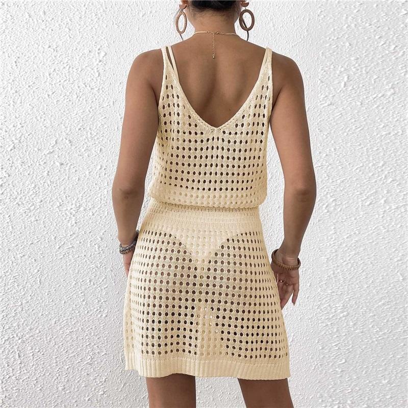 Nuova Gonna Lunga da Donna Vita Svuotata Gonna con Bretelle Vestito Sexy Gonna Casual per Vacanze al Mare