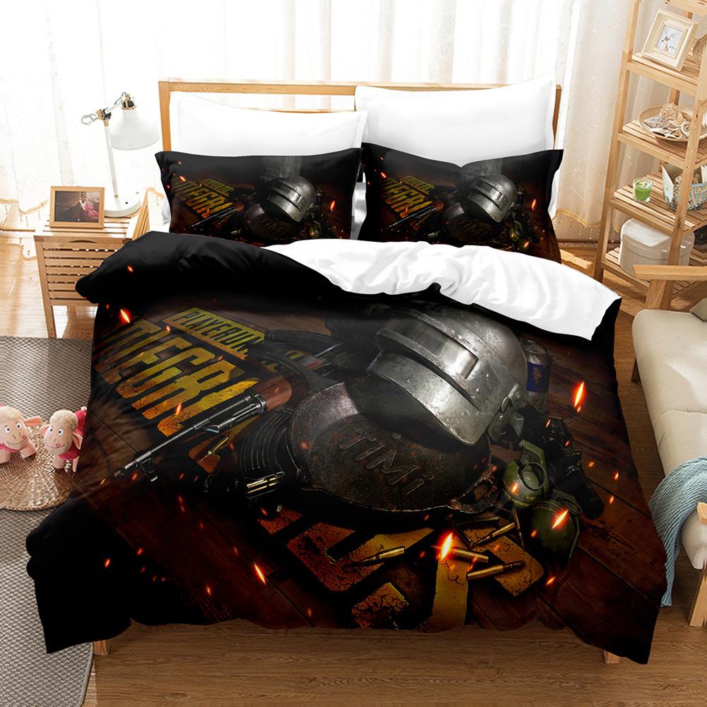 Playerunknown'S Battlegrounds Home Textiles Bedding Three-Piece Digital Printing Quilt Set Four-Piece Abrasive Cloth Set