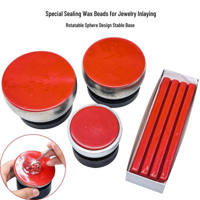 Universal Rotating Anti-Slip Tool for Sealing Wax Bead Jewelry Inlay and Carving.