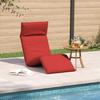 Folding Sun Lounger Red 175 X 54 X 8.5 Cm Oxford Fabric